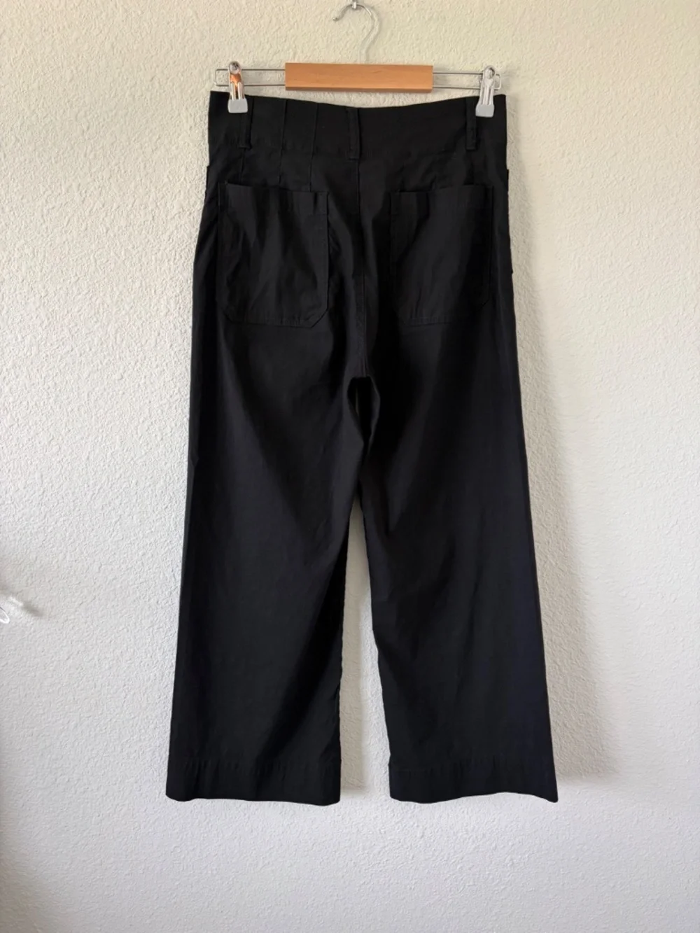 Maeve The Collette Pants Size 28 Black Wide Leg High Rise Linen Blend Crop - Picture 4 of 10